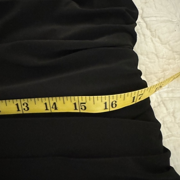 Adrianna papell black beaded 3/4 Sleeve  Evening Bodycon Dress Stretchy 16 - Picture 11 of 15